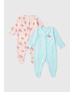 Baby 2 Pack Watermelon Sleepsuit