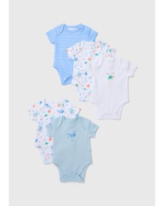 Baby 5 Pack Sea Print Bodysuits