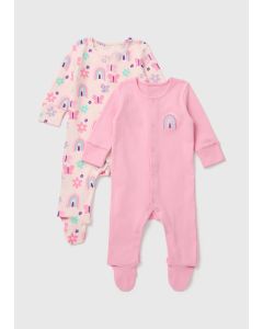 Baby 2 Pack Butterfly Sleepsuit