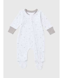 Baby Star Print Zipped Sleepsuit