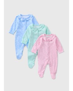 Baby 3 Pack Floral Sleepsuits