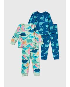 Boys 2 Pack Dino Pyjama Set