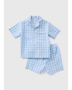 Boys Check Top & Shorts Pyjama Set