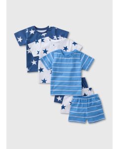 Boys 3 Pack Star & Stripe Pyjama Sets