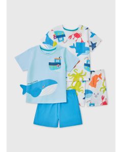 Boys 2 Pack Whale Shorties