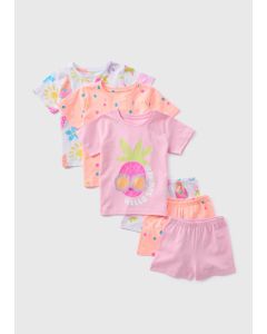 Girls 3 Pack Summer Pyjama Sets