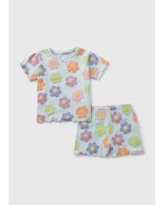 Girls flower Print Top & Shorts Pyjama Set