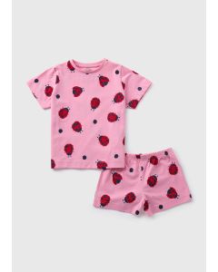 Girls Ladybird Print Pyjama Sets