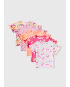 Girls 5 Pack Floral T-Shirts