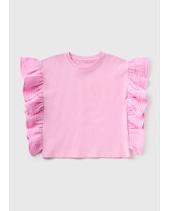 Girls Double Cloth Frill T-Shirt