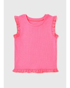 Girls Hot Ribbed Frill Vest