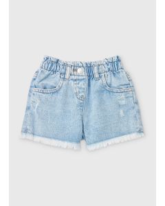 Girls Crochet Denim Shorts