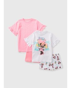 Disney 2 Pack Kids Minnie Mouse Top & Shorts Pyjama Set