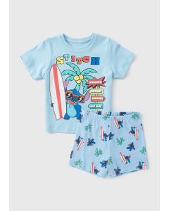 Disney 2 Pack Kids Stitch Top & Shorts Pyjama Set