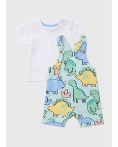 Boys Dino Dungaree & T-Shirt Set