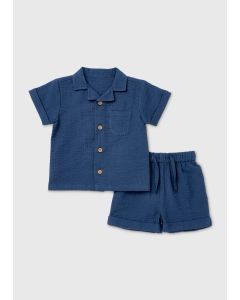 Boys Seersucker Short & Shirt Set