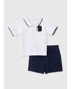 Baby Boucle Badge Polo Shirt & Shorts Set