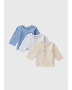 3 Pack Baby Henley Collar T-Shirt