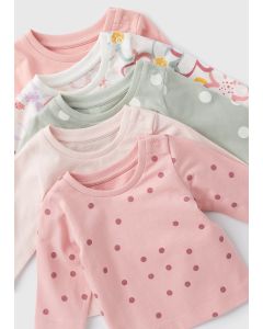 5 Pack Baby Polka Dot Floral T-Shirts