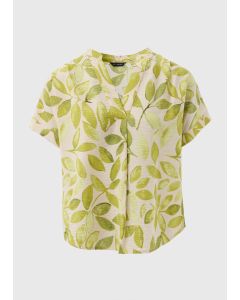 Et Vous Leaf Print Airflow Blouse Top