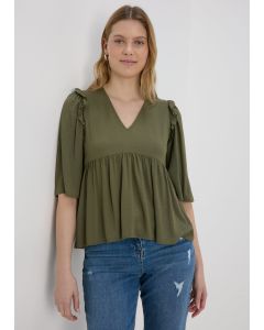 Frill Viscose Dobby Blouse Top