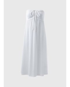 Ruched Crinkle Midi Dress