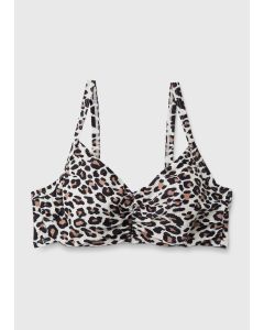 Animal Print Ruched Crop Top