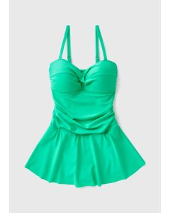 Skirted Cup Solid Swim Dress