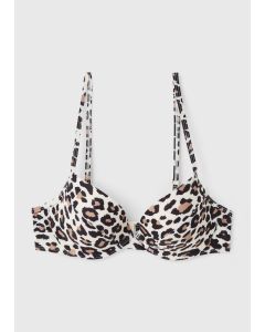 Animal Print Cupped Bikini Top