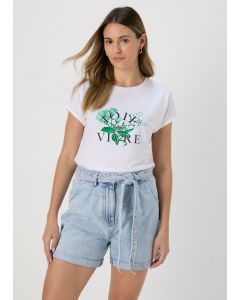 Floral Print Slogan T-Shirt