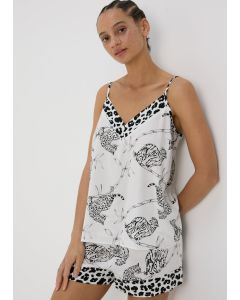 Animal Print Viscose Cami Pyjama Top