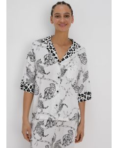 Animal Print Viscose Pyjama Top