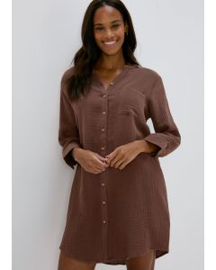 Mocha Double Cloth Shirt