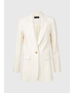 Et Vous Pinstripe Linen Blazer