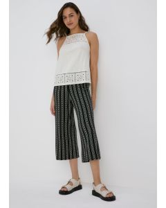 Mono Wide Leg Crop Trousers