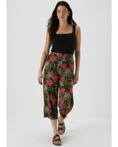 Floral Wide Leg Crop Trousers