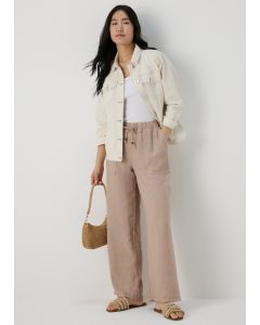 Textured Wide Leg Trousers