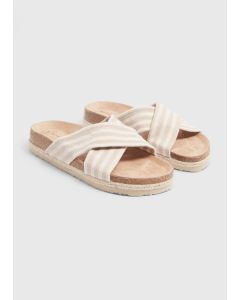 Beige Footbed Sandals