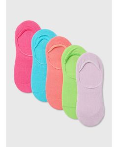 Kids 5 Pack Neon Invisible Socks