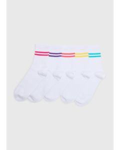 Girls 5 Pack Stripe Sports Socks