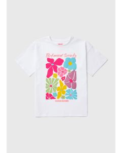 Girls Botanical Society Slogan Flower T-Shirt