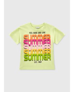 Girls Summer Slogan Graphic T-Shirt