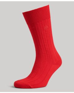 Unisex Organic Cotton Core Rib Socks - Mars Red - M/L