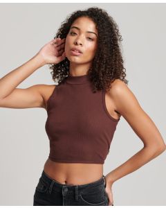 Cropped Mock Neck Tank Top