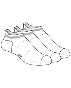 Trainer Sock 3 Pack -White-XS/S