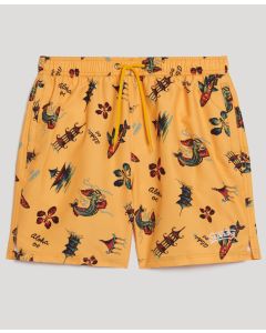 Recycled Hawaiian Print 17" Swim Shorts