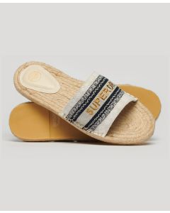 Canvas Espadrille Overlay Sliders