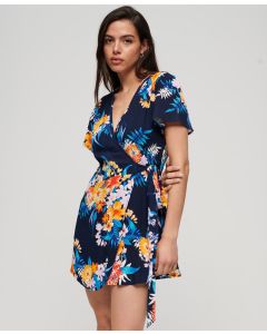 Printed Mini Wrap Dress