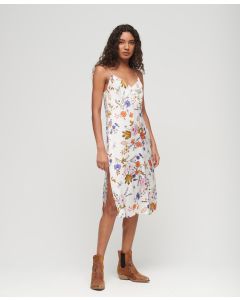 Satin Cami Midi Dress - Patrizia Floral Cream - 14