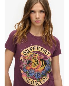 Tattoo Rhinestone Fitted T-Shirt